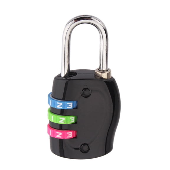 Raindrops Black Combination Padlock Set, Security Locks for Luggage, Lockers, Suitcases, 1 Set
