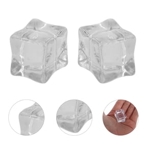 FOMIYES 20Pcs Reusable Clear Plastic Ice Cubes for Decorative Vase Filler and Photo Props
