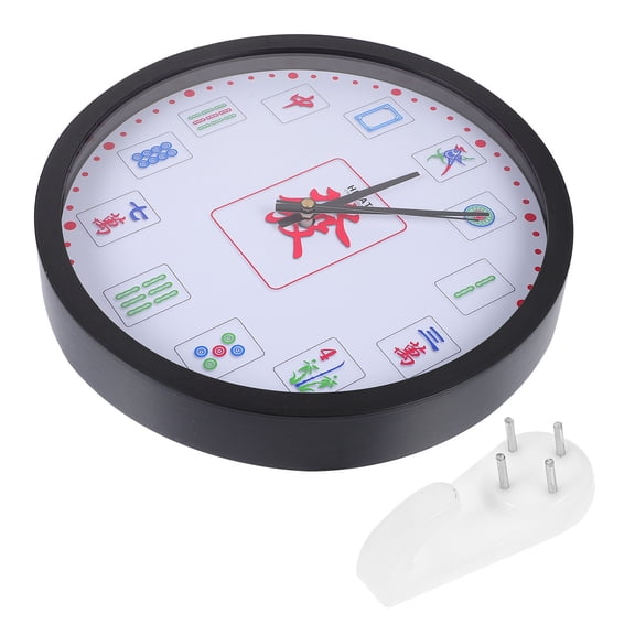 Raindrops White Mahjong Pattern Hanging Wall Clock Battery Operated Ultra Quiet Quartz Clock for Home