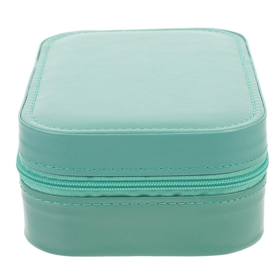 Raindrops Green LED Makeup Case with Foldable Lighted Mirror Compact Travel Organizer for Storage