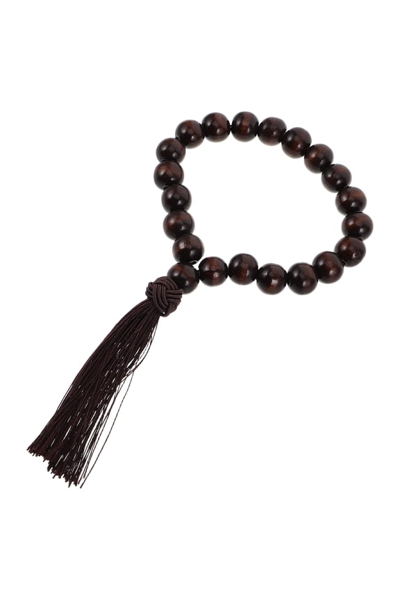 Elegant Mala Beads Bracelet for Men Dark Brown Wooden Meditation Aid