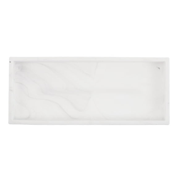 Raindrops Silicone Bathroom Organizer Tray with Elegant Marble Pattern, Storage for Home, Vanity, Countertop Use