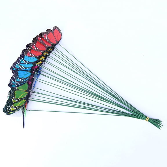 Raindrops 24PCS PVC Butterfly Stakes Assorted Color Garden Decor