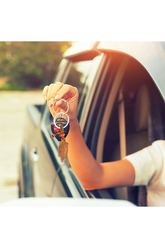 Masteelf 4pcs Hand Carved Tortoise Keychain Wood Keyring Adorable Animal Keychain Bag Pendant Decorative Keychain Travel Turtle Accessory