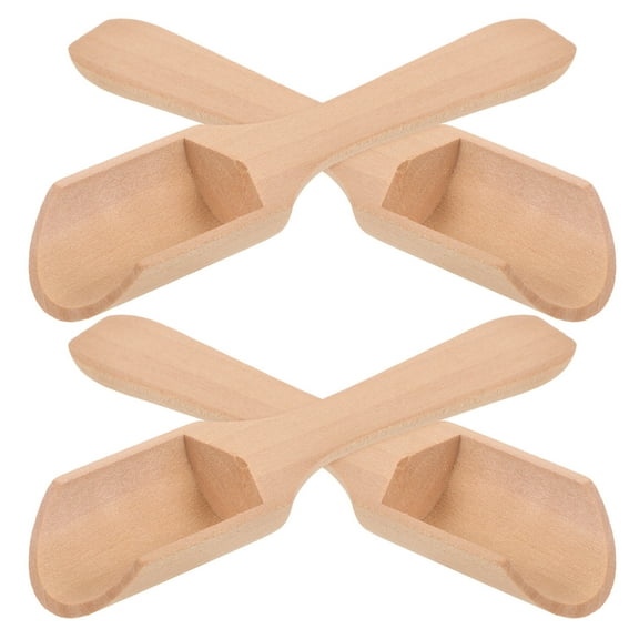 Raindrops Masteelf 4-Piece Mini Wooden Spoon Set for Salt, Condiments, and Kitchen Use - Small Size for Home and Cooking