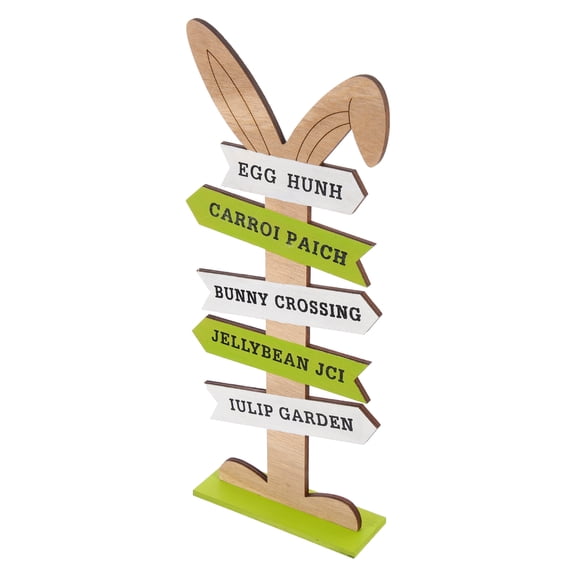 USHOBE Easter Bunny Letter Decor Wooden Ornament for Home and Party