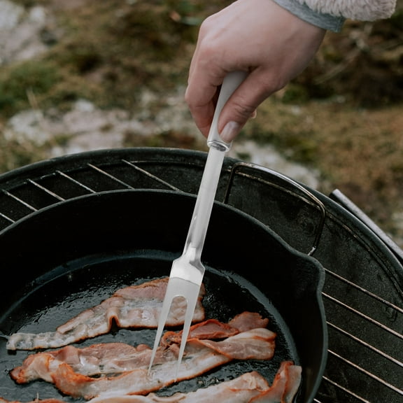 Raindrops Stainless Steel BBQ Grilling Fork with 2 Prongs, and Perfect for Outdoor Barbecue Use