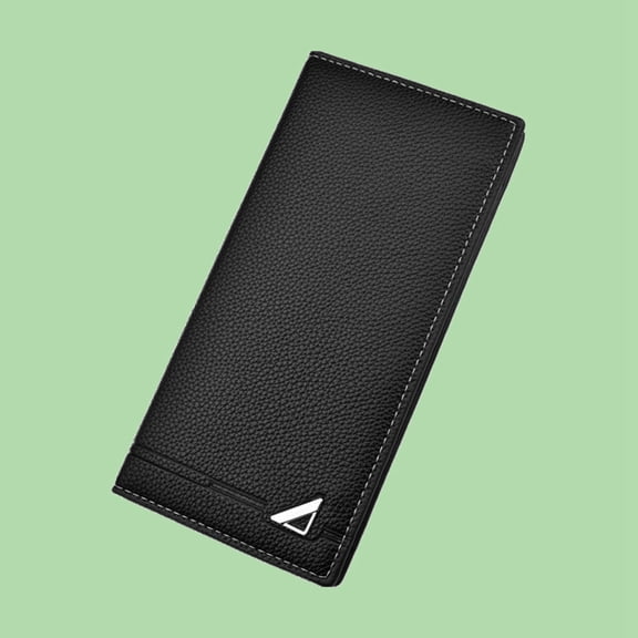 Raindrops Men’s Black Trifold Wallet, Material, Compact Purse for Everyday Use and Travel Convenience