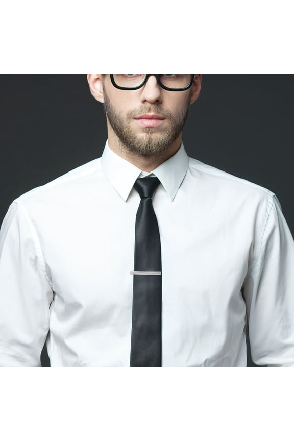 Wedding Tie Clip Set Mens Ties Accessories Copper Rectangular Easy to Wear and Remove 1Piece