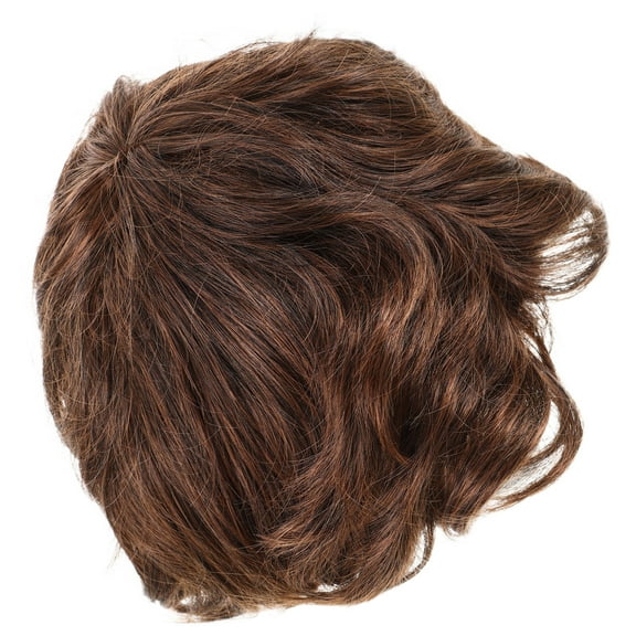 Raindrops Brown Men's Short Toupee with Realistic Look, Easy Maintenance Hairpiece, 1 Set for Natural Style