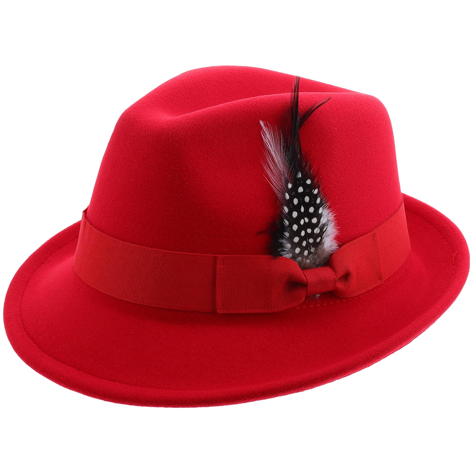 Stylish Red Fedora Hat Atlanta - Wide Brim Fedora Hat - Red – Dope Headwear main image 3