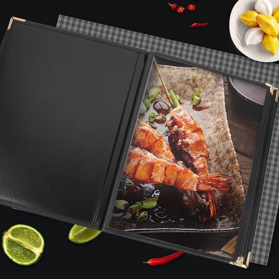 Raindrops  Menu Book Cover Recipe Covers Restaurant Folder Protector Black