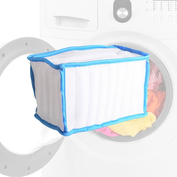 FOMIYES White Mesh Laundry Bag with Zipper for Shoes, Machine Washable, Protective Washing Bag