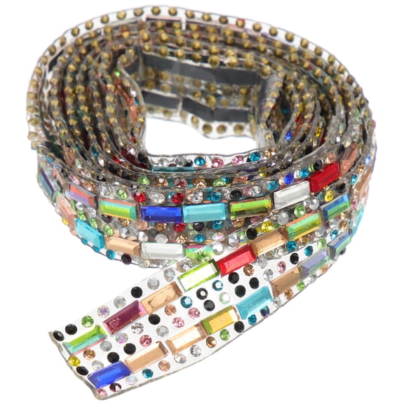 Raindrops Mesh Tape with Sparkling Glass Rhinestones, Decorative Seasonal Craft Band for Projects and Home Decoration