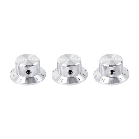 Raindrops Metal Control Knobs for Guitar 3Pcs Volume and Tone Control Round with Eyelet for Musicians