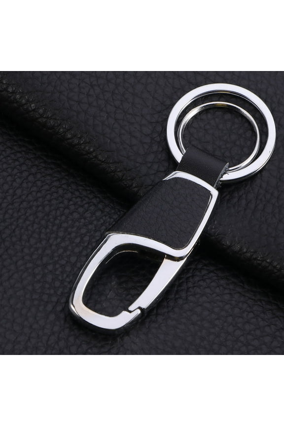 Silver Metal Keychain with Line Pattern for Keys, Durable and Stylish, 1 Pack