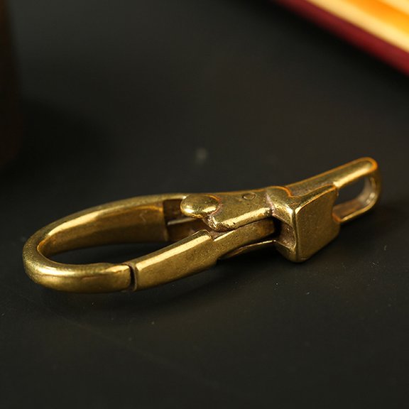 FOMIYES Retro Golden Lobster Clasp Keychain Clip Creative Gymnastics Pendant Durable Brass