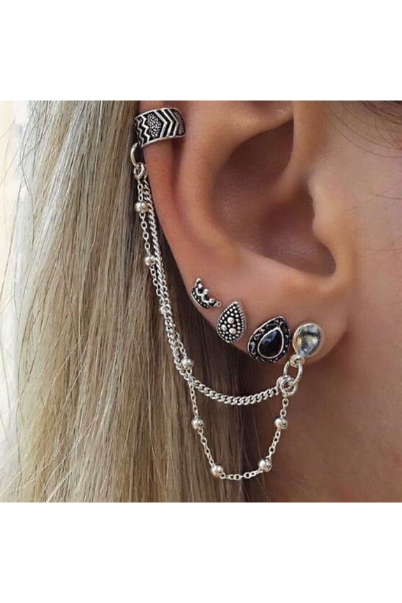 Punk Style Ear Clips for Unique and Eye-Catching Look, 1 Set of Trendy Fashion Accessories