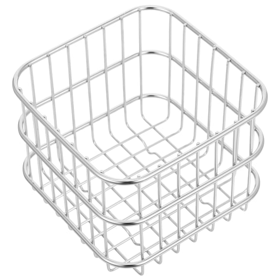 Raindrops Metal Kitchen Storage Basket with Countertop Dish Drainer Rack and Colander Organizer