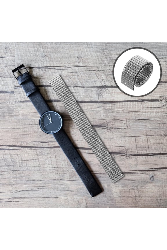 Metal Strap Watch Band Stainless Steel Link Man Elder Silver