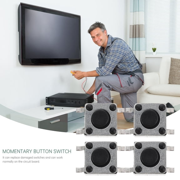 Raindrops 100Pcs Momentary Circuit Push Button Switch Kit Easy Installation for Electronic Devices