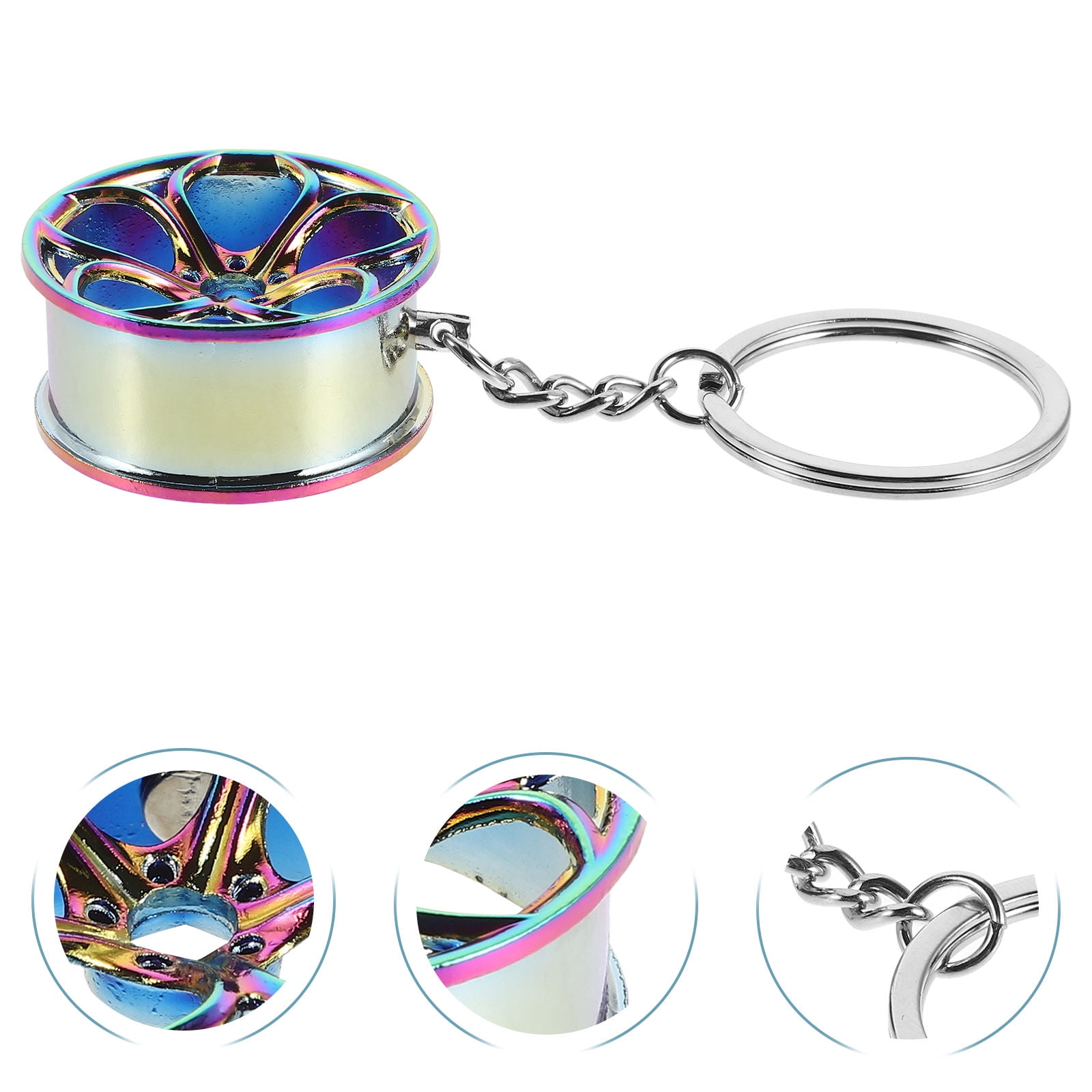 Raindrops Mini Hub Keychain Spinning Turbo Keychain Car Model Keychain ...