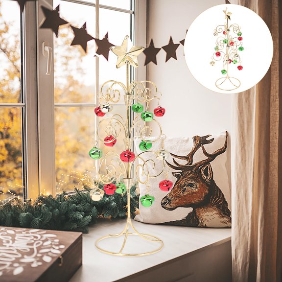 Raindrops Mini Metal Christmas Tree Multi-Color Artificial Xmas Decor Small Tabletop Holiday Ornament