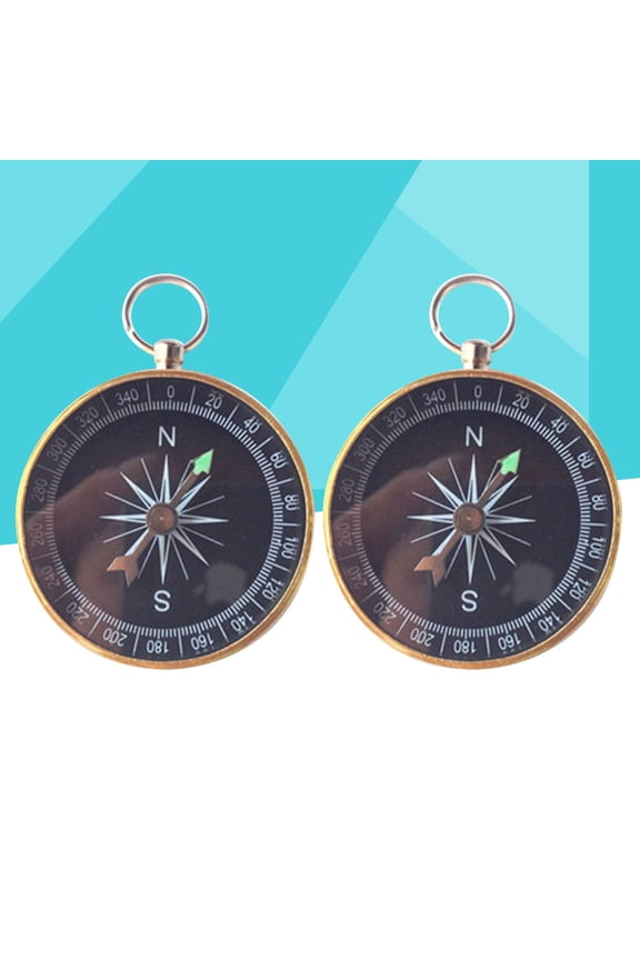 Multi 2-Pack Pocket Compass Keychain Bag Accessory for Families and Outdoor Use
