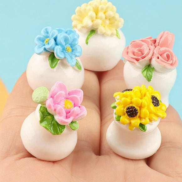 Raindrops Mini Resin Flower Bouquets for DIY Accessories with Assorted Colors 10pcs Small House Decor