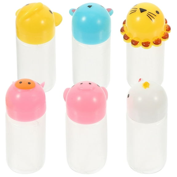 Raindrops Mini Plastic Sauce Bottles for Condiments Storage, Portable Travel Jars, Multi- of 6, Leak-Proof and Reusable
