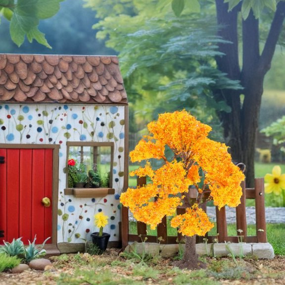 Raindrops Miniature Artificial Tree Ornaments Micro Landscape Tree Decorations DIY Wire Trees Tiny Model Trees for Railroad Scenery Sand Table Materials