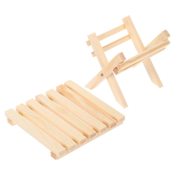 Raindrops Miniature Dollhouse Foldable Wooden Beach Table Dolls House Outdoor Furniture