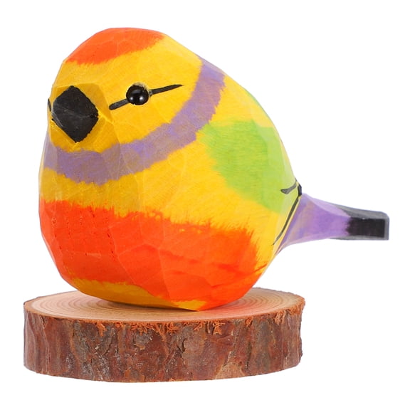 LABRIMP Wooden Bird Figurine Small Carved Sculpture 1 Pack Decorative Indoor Outdoor Ornament