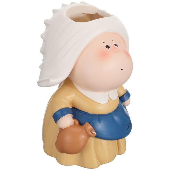 DEMACRIO Table Pen Holder Resin Pencil Pot for Desk Khaki 1Pcs