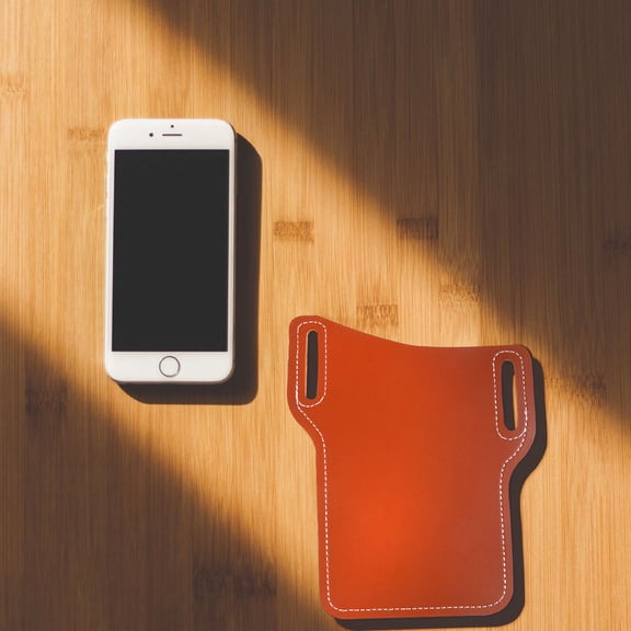 Raindrops Brown PU Mobile Phone Bag Easy Use Cell Phone Protective Pouch