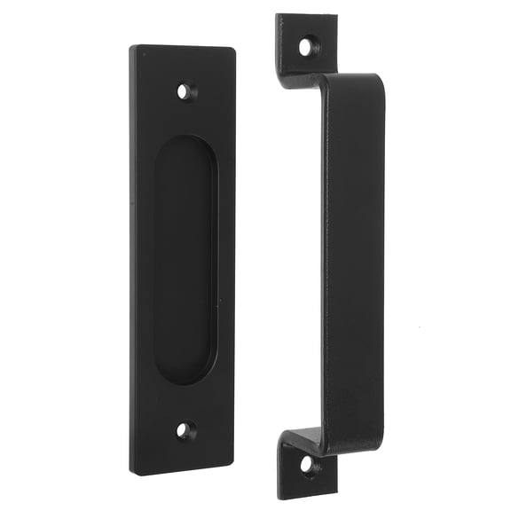 FOMIYES Black Metal Barn Door Handle Pull for Heavy Sliding Doors, and Easy to Install Hardware