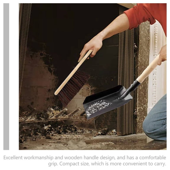 Raindrops Fireplace Cleaning Kit with Shovel, Broom, Dust Pan, and Gloves - Multi- for Easy Hearth Maintenance