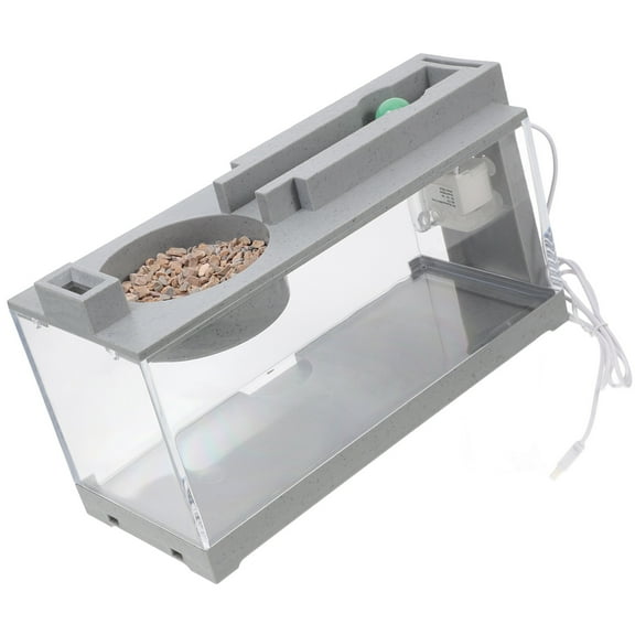 Raindrops Compact Grey ABS Fish Tank Stylish Home Decor Minimal Effort