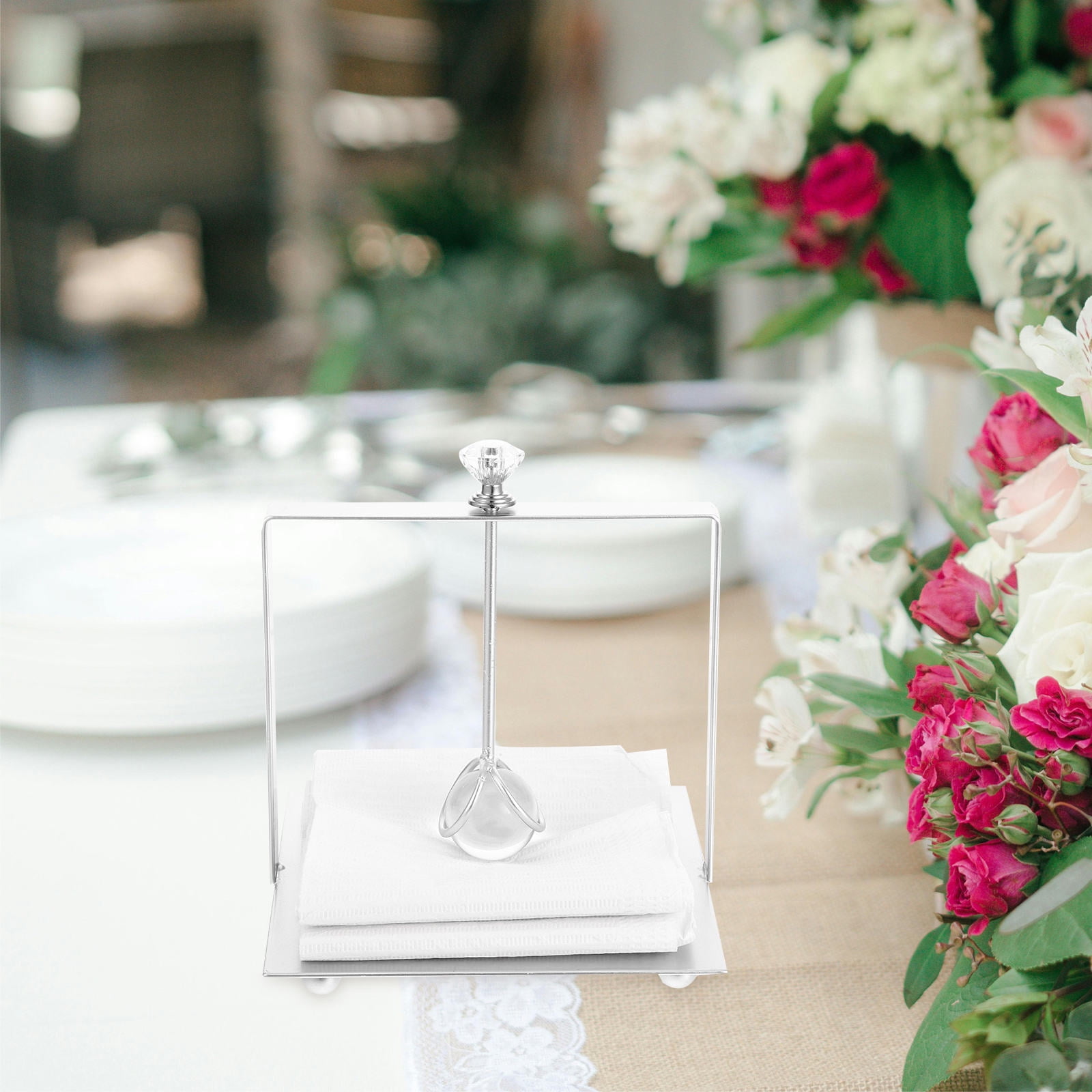 Raindrops Modern Silver Napkin Holder for Table with Stable Structure ...