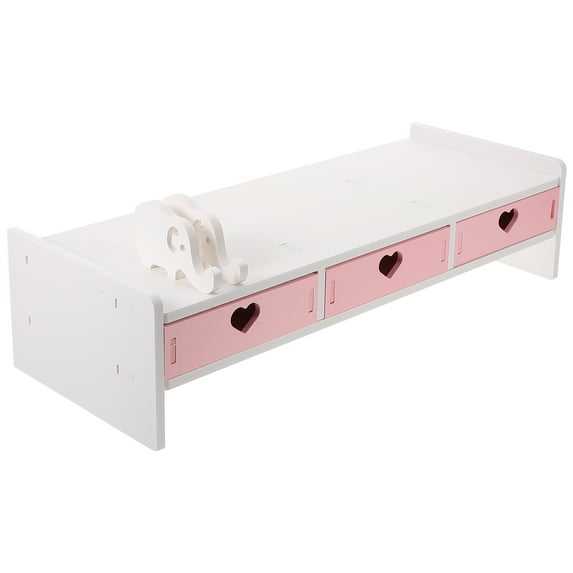 Raindrops Monitor Riser with Drawer Stand Shelf Computer Screen Office