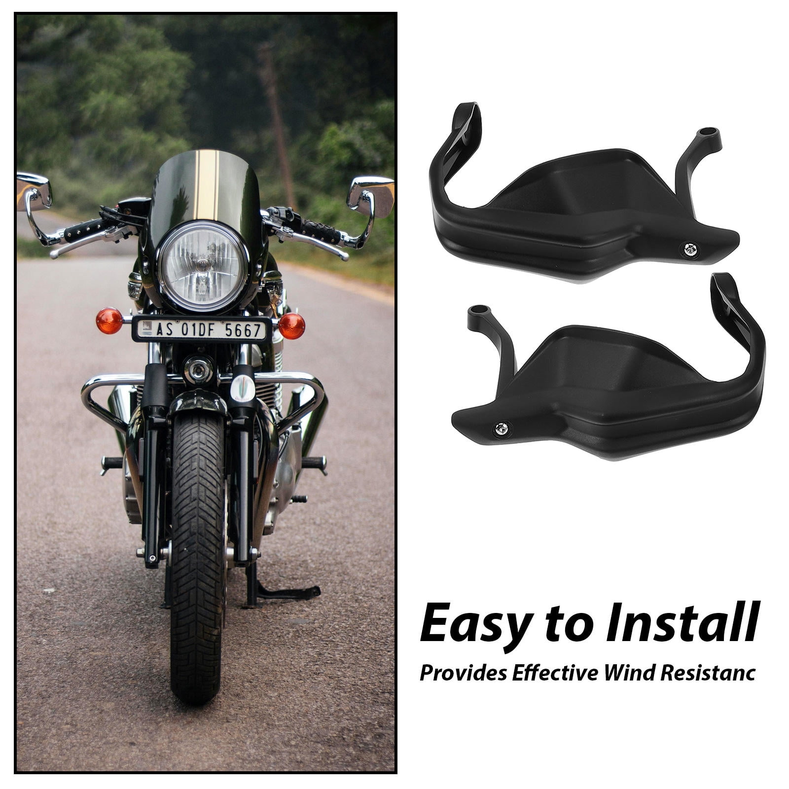 Raindrops Motorcycle Handguards Brake Clutch Lever Protector in Black for Various Models Plastic and Metal 1
