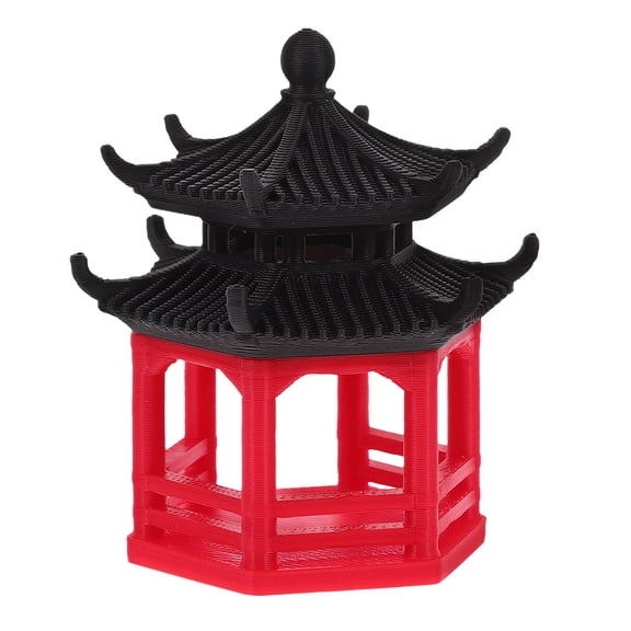 Raindrops Japanese Style Hexagonal Fish Tank Pavilion Aquarium Decor Multi-Color Ornamental Aquarium Accessory