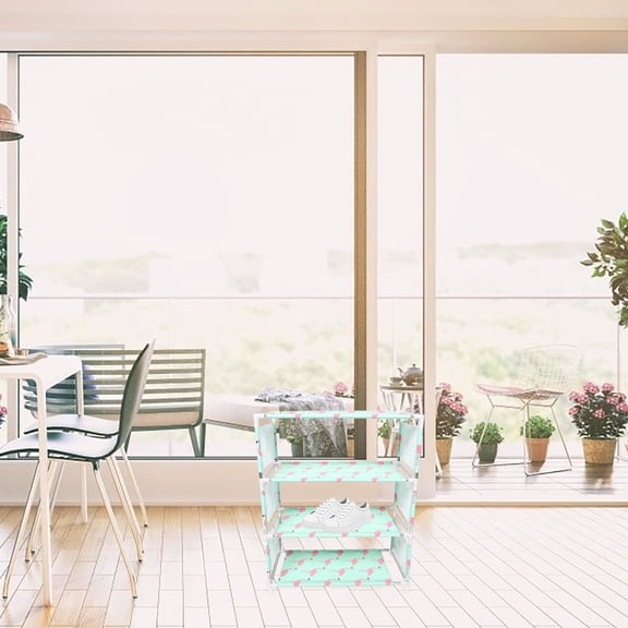 Raindrops Multi Color Plastic Shoe Cabinet with 4 Tiers for Home Decoration Waterproof and Easy Assembly