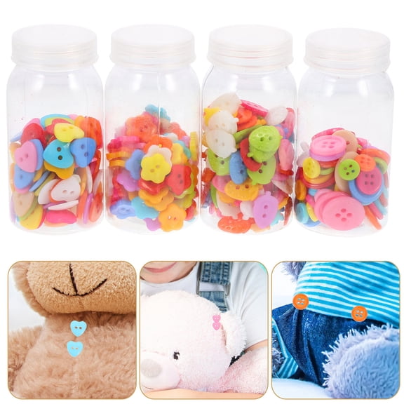 Raindrops Multi Color Resin Buttons for DIY Doll Clothes Materials 4 Pieces Small Size