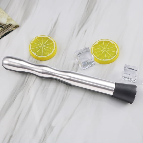 Raindrops Multi Color Stainless Steel Cocktail Muddler with Plastic Head for Crushing Fruits in Home Bar 10.5 in