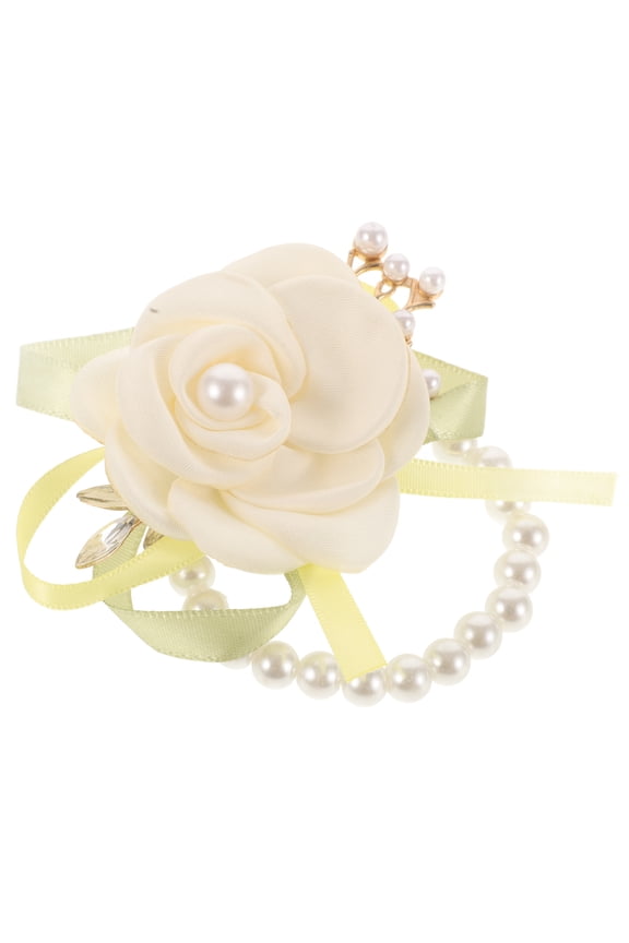 Lifelike Wedding Bride Wrist Flower Bracelet for Bridal Shower and Anniversary Decor