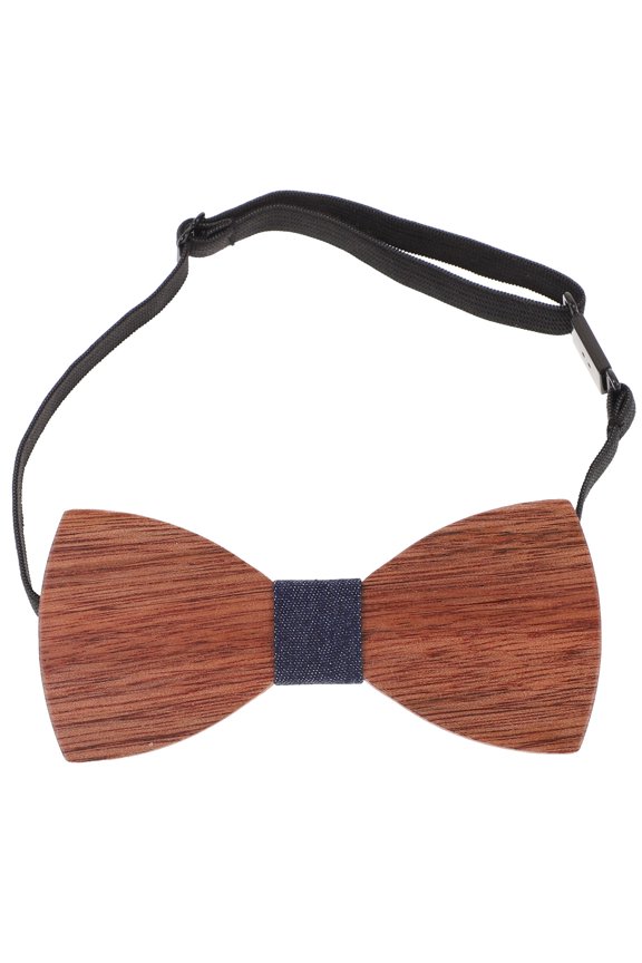 Adjustable Wooden Bow Tie Multi Color Elastic Band Men