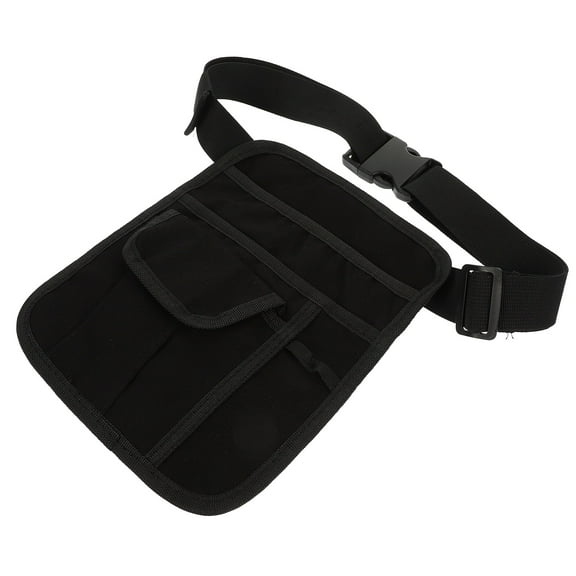 Raindrops Multi-Pocket Waist Belt Apron Bag 1Set Black Canvas for Waitress Uniform Accessory in Hotels