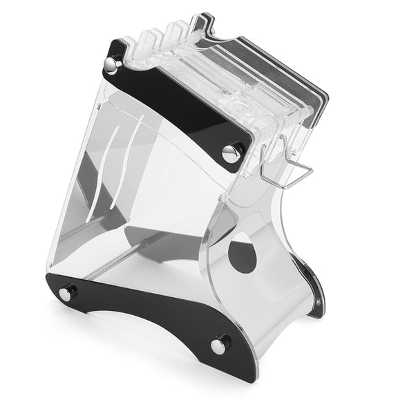 Raindrops Multi-Slots Kitchen Block Transparent Acrylic Stainless Steel Holder Storage Rack Tilt Style Inserted Organizer for Indoor Outdoor Barbecue