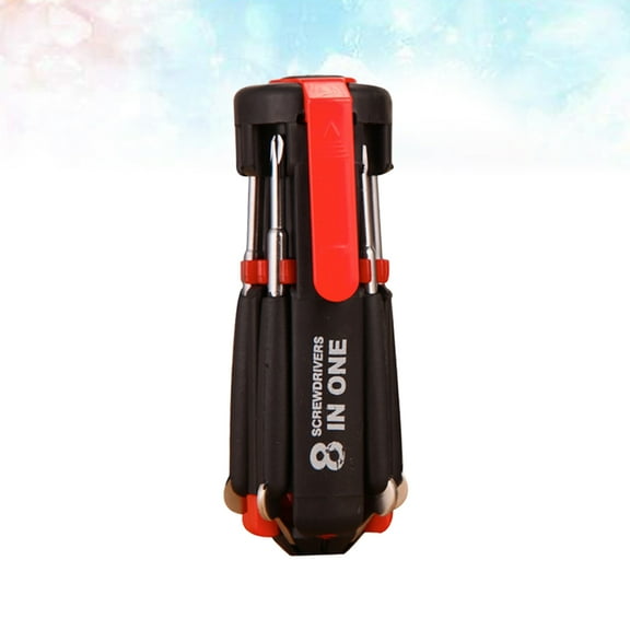 Raindrops 2-in-1 Multifunction Pen Screwdriver Set with LED Light, Compact Portable Black Steel Tool